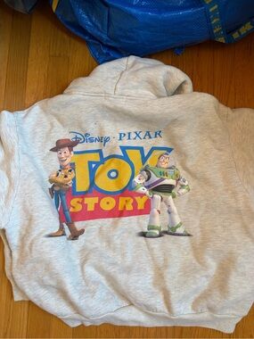 Madhappy Light Gray Toy Story Hoodie with Woody & Buzz Graphic
